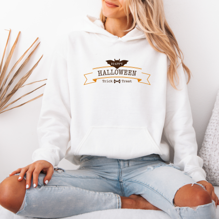 Hanorace dama Halloween - Hanorac dama cu gluga Happy Halloween