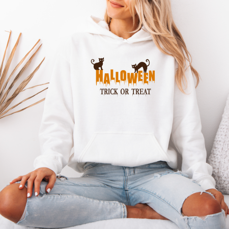 Hanorace dama Halloween - Hanorac dama cu gluga Halloween Cats