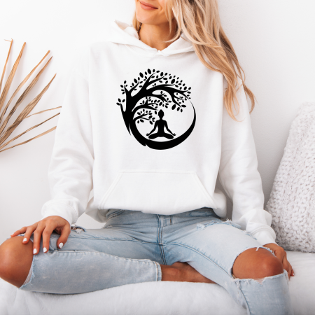 Hanorace dama cu mesaje inspirationale - Hanorac dama cu gluga Inner Peace