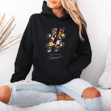 Hanorace dama cu flori - Hanorac dama cu gluga Make Your Days Special