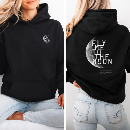 Hanorace dama Street & Urban Art - Hanorac dama cu gluga Fly Me to the Moon