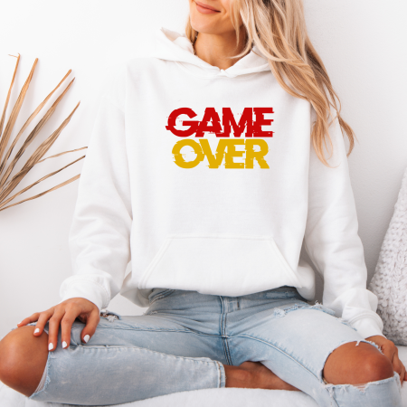 Hanorace dama - Hanorac dama cu gluga Game Over – Black & White Edition