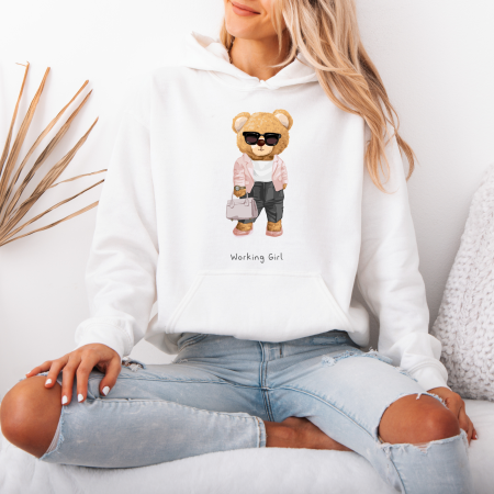 Hanorace dama - Hanorac dama cu gluga Working Girl