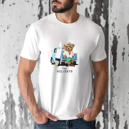 Tricouri cu ursuleti - Tricou barbati din bumbac 100% regular fit,Negru,marimea XXL,Ursulet 49