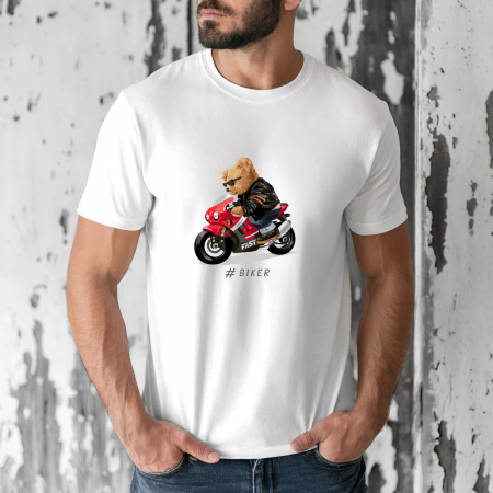 Tricouri barbati - Tricou barbati din bumbac 100% regular fit,Negru,marimea XXL,Ursulet 69