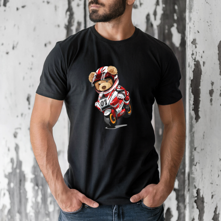 Tricouri cu ursuleti - Tricou barbati din bumbac 100% regular fit,Negru,marimea XXL,Ursulet 78