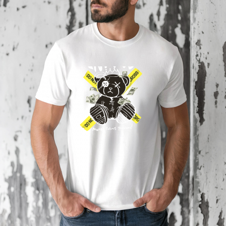 Tricouri cu ursuleti - Tricou barbati din bumbac 100% regular fit,Negru,marimea XXL,Ursulet 80