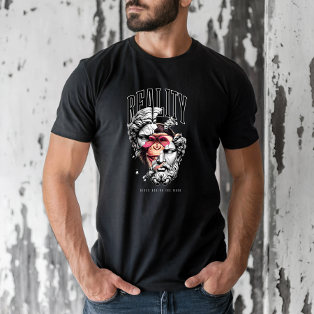 Tricouri barbati - Tricou barbati din bumbac 100% regular fit, Alb, marimea M, Urban 1