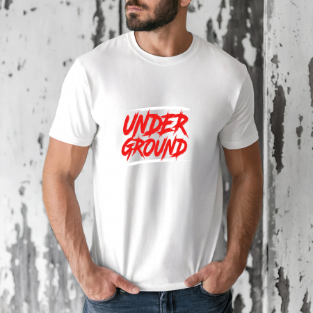 Tricouri barbati - Tricou barbati din bumbac 100% regular fit, Alb, marimea M, Urban 13