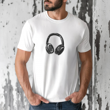 Tricouri barbati - Tricou barbati din bumbac 100% regular fit, Alb, marimea M, Urban 21