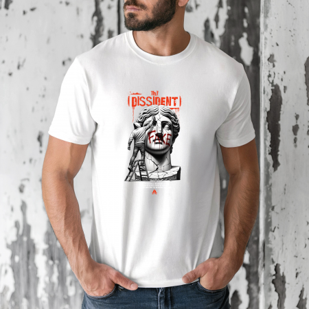 Tricouri barbati - Tricou barbati din bumbac 100% regular fit, Alb, marimea M, Urban 9