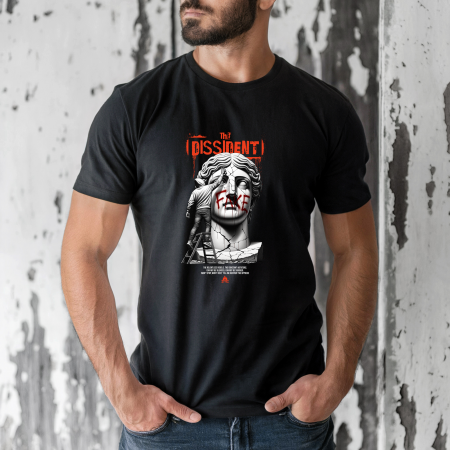 Tricouri barbati - Tricou barbati din bumbac 100% regular fit, Alb, marimea M, Urban 9
