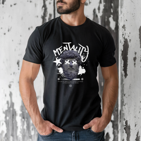 Tricouri barbati - Tricou barbati din bumbac 100% regular fit, Alb, marimea M, Urban 14