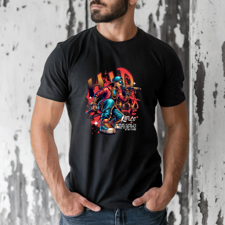 Tricouri barbati - Tricou barbati din bumbac 100% regular fit, Alb, marimea M, Urban 15