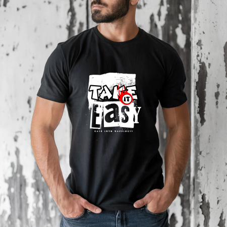 Tricouri barbati - Tricou barbati din bumbac 100% regular fit, Alb, marimea M, Urban 19