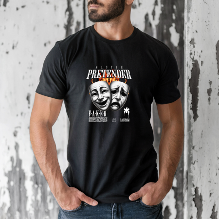Tricouri barbati - Tricou barbati din bumbac 100% regular fit, Alb, marimea M, Urban 33