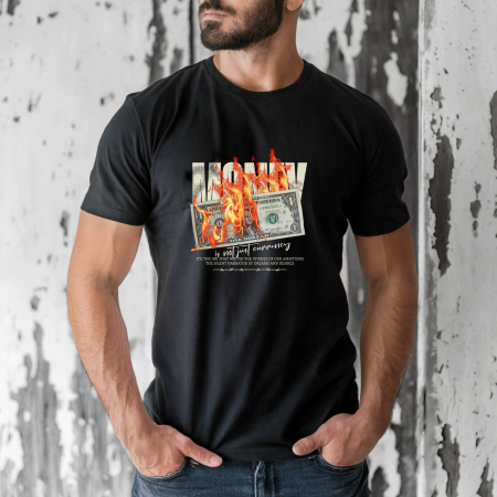 Tricouri barbati - Tricou barbati din bumbac 100% regular fit, Alb, marimea M, Urban 38