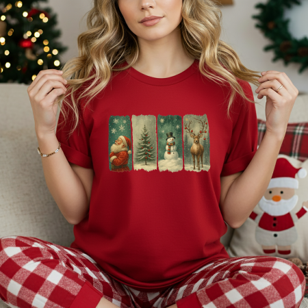 Tricou dama bumbac Christmas Vintage [2]