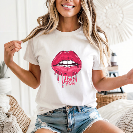 Tricouri dama - Tricou dama din bumbac 100% regular fit, Alb, marimea M, Fashion 42