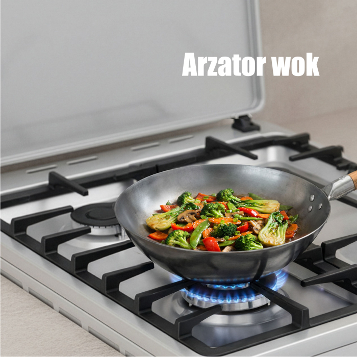 Aragaz Samus SM664XPGS1, 4 arzatoare gaz, cuptor gaz, aprindere electrica plita, timer, grill, sigurante plita si cuptor, Inox/laterale argintii [4]