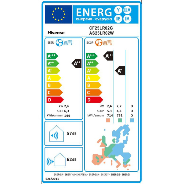 Aer Conditionat HISENSE Hi-Smart, 9000 BTU, A++/A+, Functie incalzire, Wi-Fi, Kit instalare inclus, Alb [8]