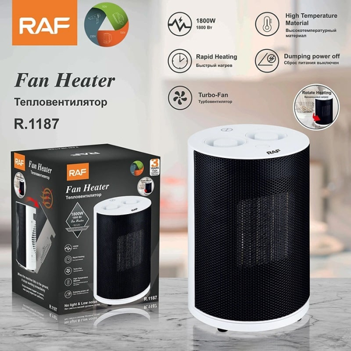 Aeroterma electrica RAF R1187, Putere 1800W, 3 moduri de operare, Negru-Alb [8]
