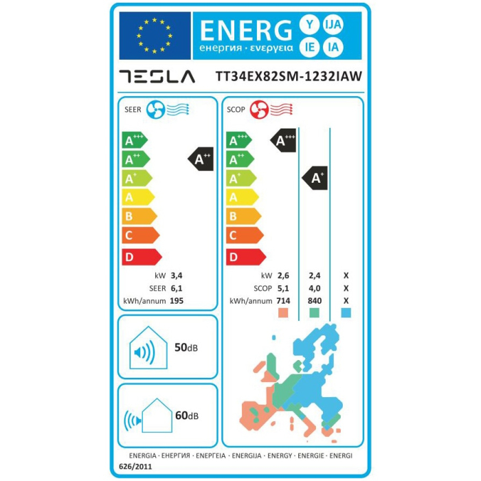 Aparat de aer conditionat Tesla 12000 BTU WIFI, Clasa A++, Functie incalzire, Functie Turbo, Flux Aer 3D, I Feel, Autocuratare, Timer, Filtru lavabil, Carcasa anti-rugina, Inverter, R32, TT34EX82SM-12 [6]