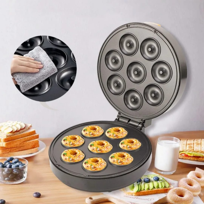 Aparat de Făcut Gogoși Electric RAF R-572, 850W, 7 Gogoși pe Ciclu, Plăci Antiaderente, Termostat Reglabil, Indicator Luminos, 23 x 28 x 14 cm, Donut Maker Multifuncțional [4]