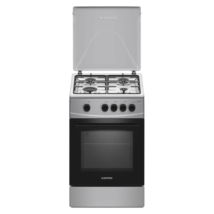 Aragaz Albatros AL452NXS, 50 x 50 cm, 4 arzatoare pe gaz, Cuptor pe gaz, 52 L, inox (laterale argintii) [2]