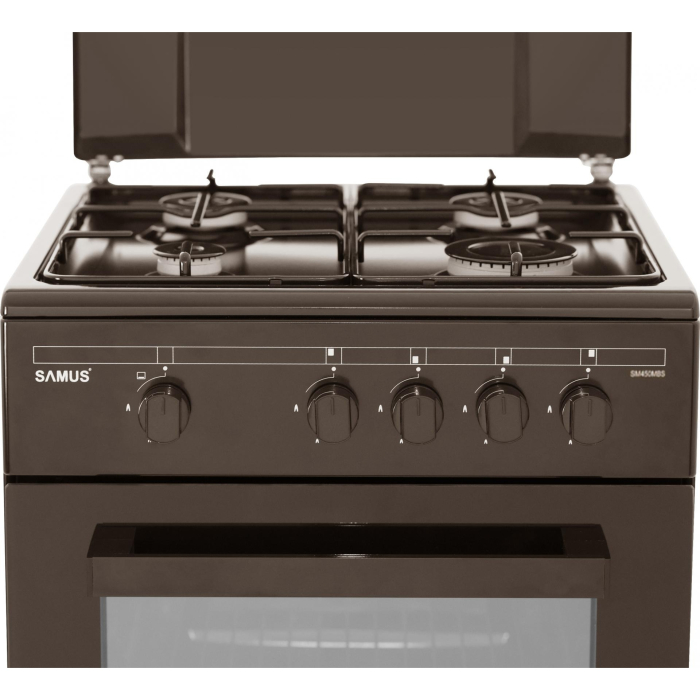 Aragaz pe gaz Samus SM450MBS, 4 arzatoare, latime 50 cm, dispozitiv siguranta plita si cuptor, maro [2]