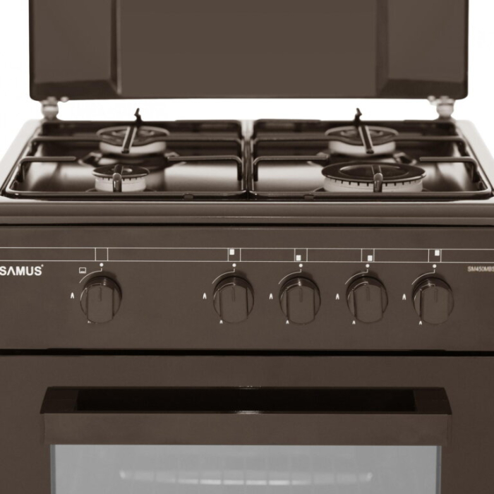Aragaz pe gaz Samus SM450MBS, 4 arzatoare, latime 50 cm, dispozitiv siguranta plita si cuptor, maro [7]