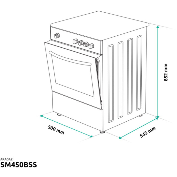 Aragaz Samus SM 450 BSS, 4 arzatoare, Argintiu [5]