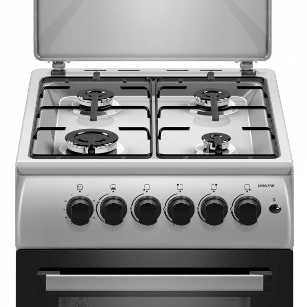 Aragaz Samus SM561XPBS, 4 Arzatoare gaz, Cuptor gaz, Aprindere electrica plita, Timer, Inox-Argintiu [3]
