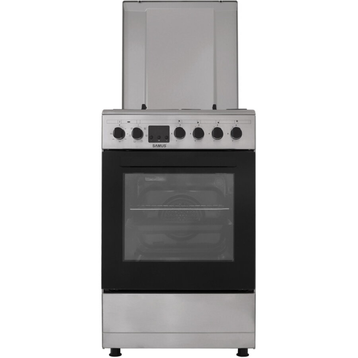 Aragaz Samus SM563AENS, 4 Arzatoare Gaz, Cuptor electric, 43 L, 7 Functii, Grill, Aprindere electrica, Inox [5]