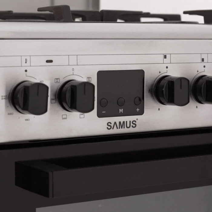 Aragaz Samus SM563AENS, 4 Arzatoare Gaz, Cuptor electric, 43 L, 7 Functii, Grill, Aprindere electrica, Inox [8]