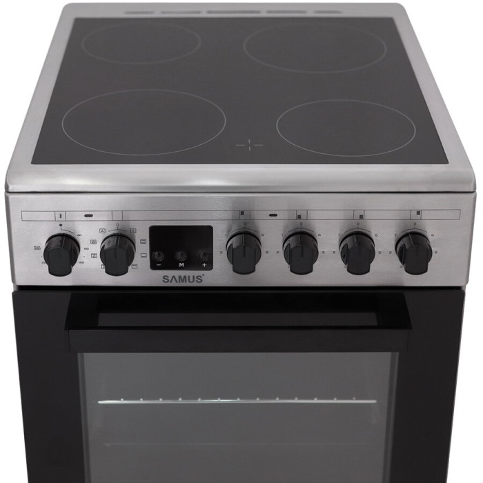 Aragaz Samus SM564VTE INOX, Electric, 4 arzatoare, 10 functii cuptor, grill, convectie 3D, timer digital, lumina interioara, inox [4]
