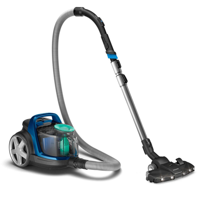 Aspirator fara sac Philips Seria 5000 FC9557/09, tehnologie PowerCyclone 7, 900W, filtru alergenic H13, cap de aspirare Triactive + LED, perie miniTurbo pentru parul animalelor, Albastru [2]