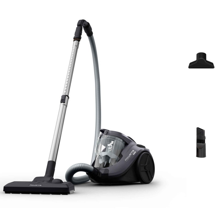 Aspirator fara sac Rowenta Compact Power™ Cyclonic RO3726EA, 750W, recipient praf 1.5L, filtrare 99.98%, raza de operare 8.8m, tub metalic telescopic, zgomot redus 79 dB(A), sistem CleanExpress, gri [1]