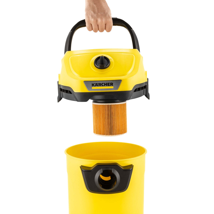 Aspirator multifunctional Karcher WD 3 V-17/4/20 1.628-101.0, Aspirare umeda si uscata, 17 l, Furtun 2 m, 1000 W, Sac filtru din hartie, Functie de suflare, Galben [6]