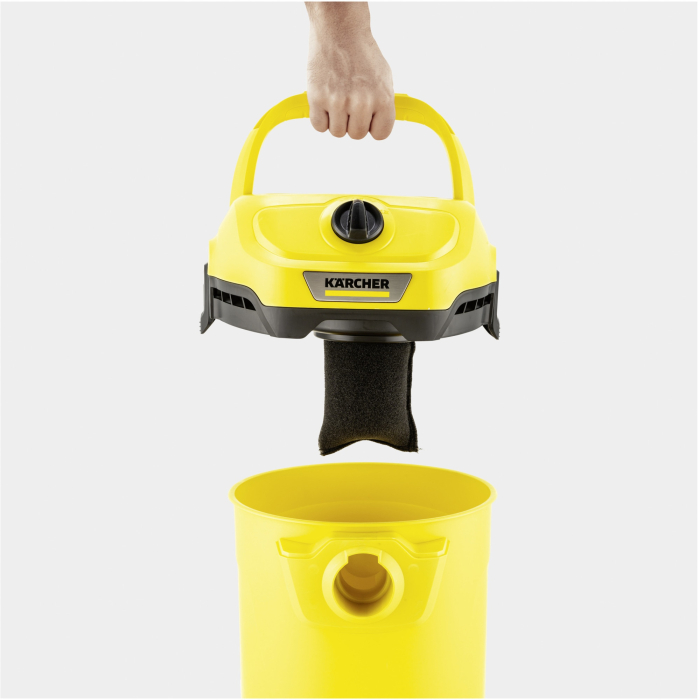 Aspirator umed-uscat Karcher WD 2 Plus V-12/4/18, 1000 W, recipient 12 l, furtun 1,8 m, functie de suflare, sac de filtrare, 1.628-000.0, Galben/Negru [4]