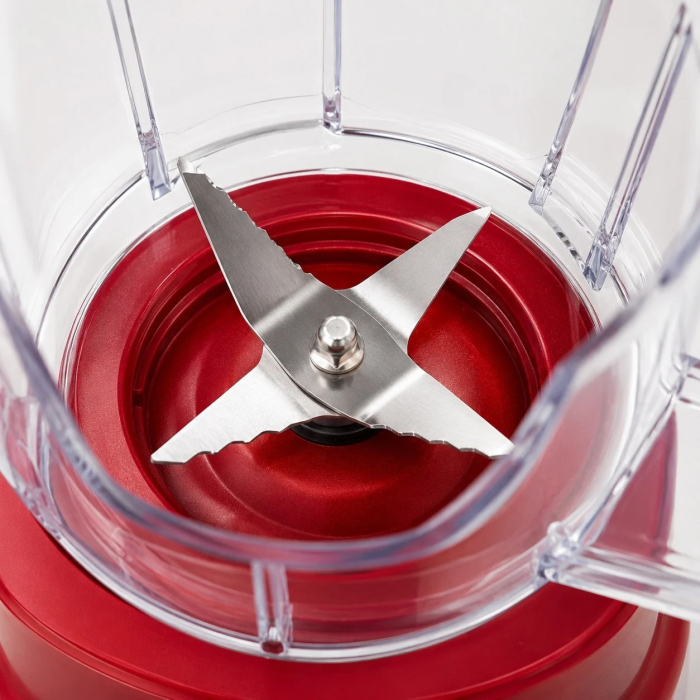 Blender 2 in 1 cu rasnita Hoffmans, Capacitate bol 1.75L, Tehnoligie ProBlend, 2 viteze + Pulse, recipient pentru macinare inclus, Rosu/Alb [3]