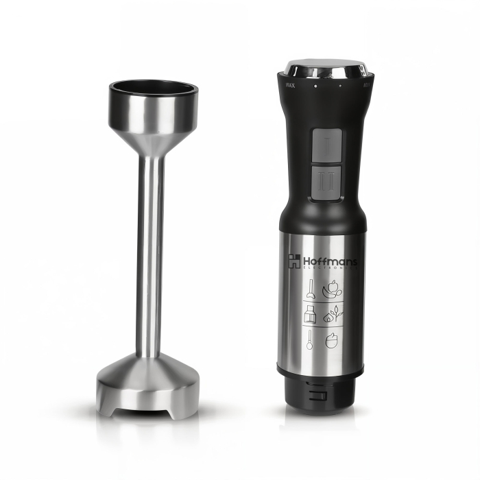 Blender de mână Hoffmans HM-8025, 1000W, 21 viteze, 4 lame inox, picior inox 304, anti-stropire, Argintiu [3]