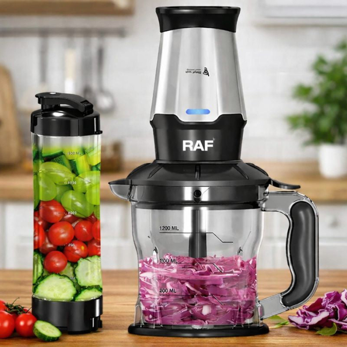 Blender și Tocător Electric RAF R.2905, 350W, 1,5L, 2-în-1, Lame din Oțel Inoxidabil, Recipient Blender 600 ml, Motor cu Bobinaj din Cupru [2]