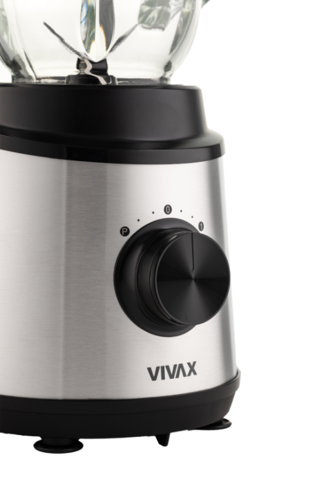 Blender Vivax BL-800X, 800 W, capacitate 1, 5 L, borcan de sticla, 2 viteze + Turbo Pulse, Negru/Inox [7]