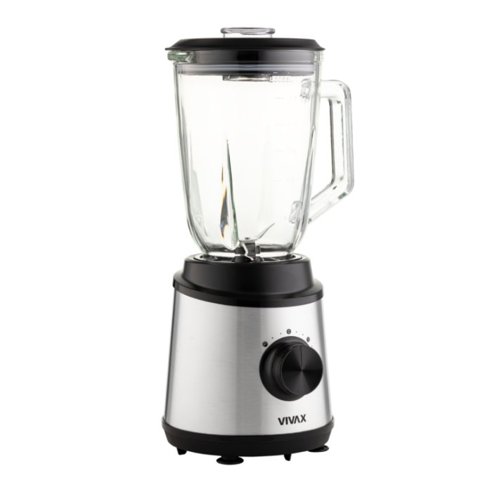 Blender Vivax BL-800X, 800 W, capacitate 1, 5 L, borcan de sticla, 2 viteze + Turbo Pulse, Negru/Inox [2]