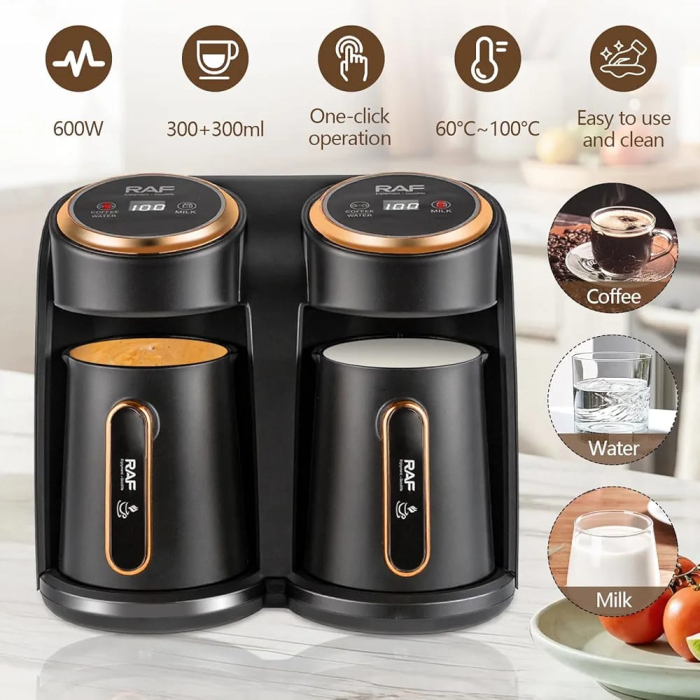 Cafetieră Electrică RAF R-145, 600W, Capacitate 600 ml, Sistem Dublu de Încălzire, Pentru Până la 6 Cești, Aparat de Preparat Cafea Turcească și Grecească, Compact și Practic [3]