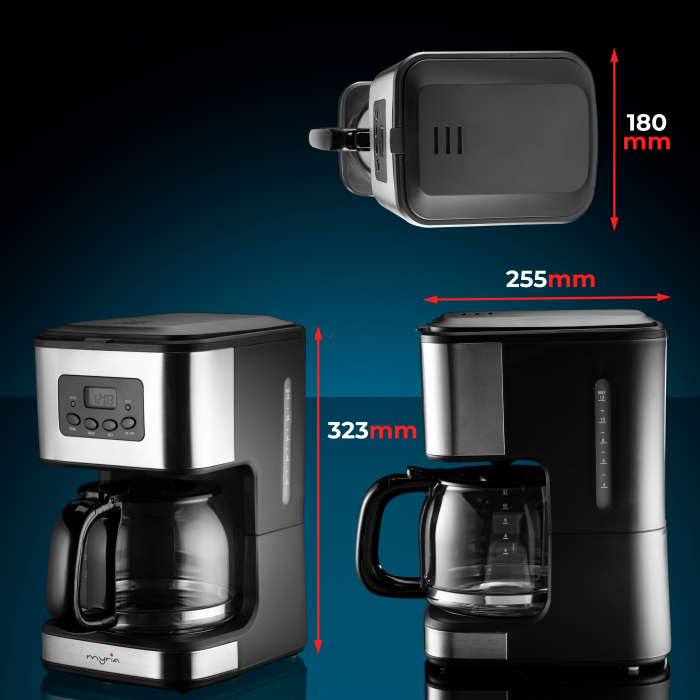 Cafetiera MYRIA MY4118, 1.5l, 900W, 12 cesti, negru-argintiu [3]