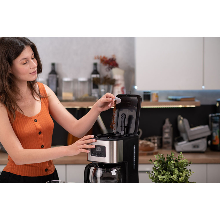 Cafetiera MYRIA MY4118, 1.5l, 900W, 12 cesti, negru-argintiu [7]