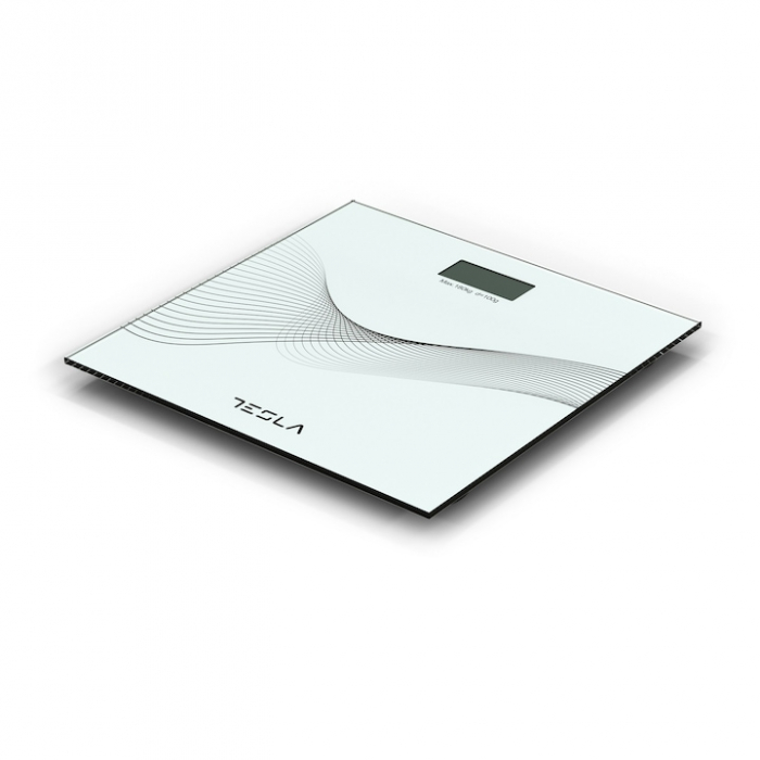 Cantar corporal Tesla BS103W, 180kg, baterii 2xAAA30x30cm, Alb [3]