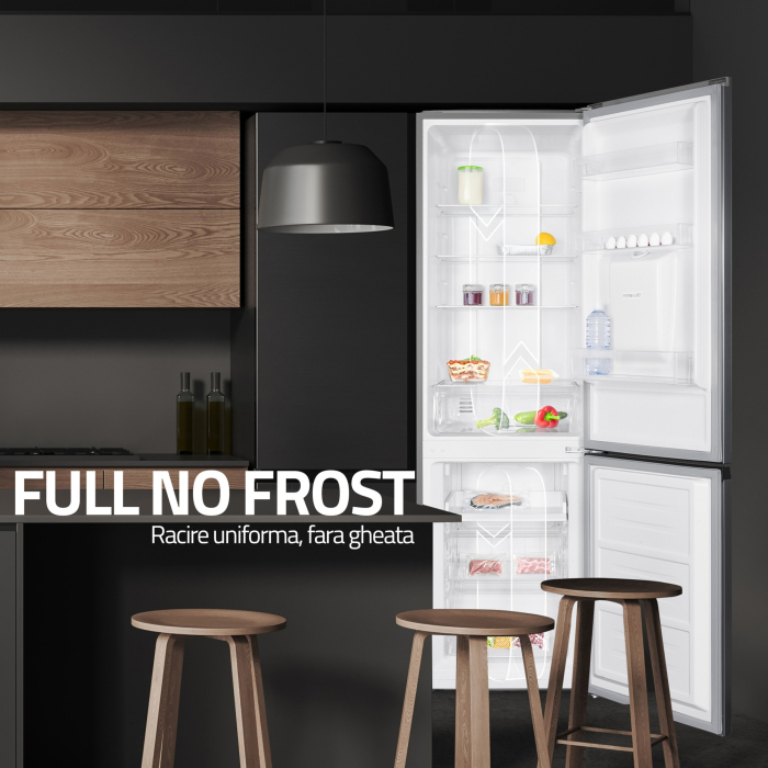 Combina frigorifica Samus SCX359NFIDE, 251 L, Full No Frost, Motor Dual Inverter, Clasa energetica E, Termostat reglabil, H 181 cm, Inox(laterale argintii) [3]